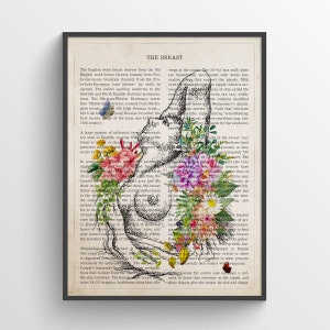Breast Anatomy Flower Print, Mammary Gland Print, Gynecologist Ob-Gyn Gift, Breast Anatomy Print, Breast Art Print, Doula Gift