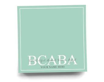 Personalized BCABA Sticky Note for Board Certified Assistant Behavior Analyst Note Pad Custom  Gift for Mental Health Professional 50 Sheets