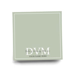 Personalized DVM Sticky Note for Doctor of Veterinary Medicine Note Pad Colorful Custom Gift for Animal Healthcare Professional 50 Sheets