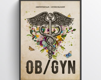 Ob-gyn With Flowers Print Obstetrician Gynecologist Gift | Etsy