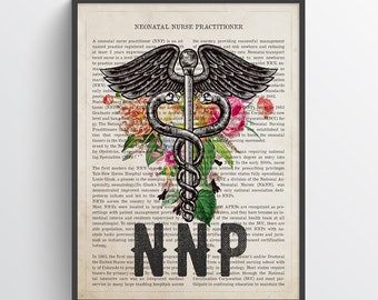 NNP with Flowers Print, Neonatal Nurse Practitioners Gift, Nurse Appreciation Gift, Nurse Office Decor, Nurse Print, Nurse Graduation Gift