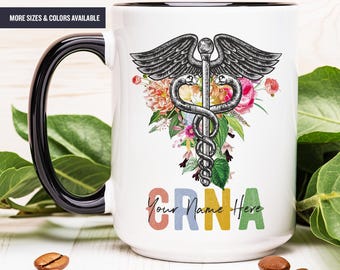 Custom CRNA Mug, Personalized Certified Registered Nurse Anesthetist Gift, Coffee Cup for CRNA, Gifts for Nurse Pinning