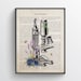 Mikroskop Kunstdruck, medizinisches Dekor, Wissenschaftskunst, Biologie Kunst, Arztpraxis, Geschenk für Laborantin, Mikrobiologie