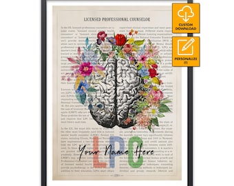 Licensed Professional Counselor Print, LPC Wall Art, Mental Health Counselor Gift, LPC Personalized Poster, Counseling Decor