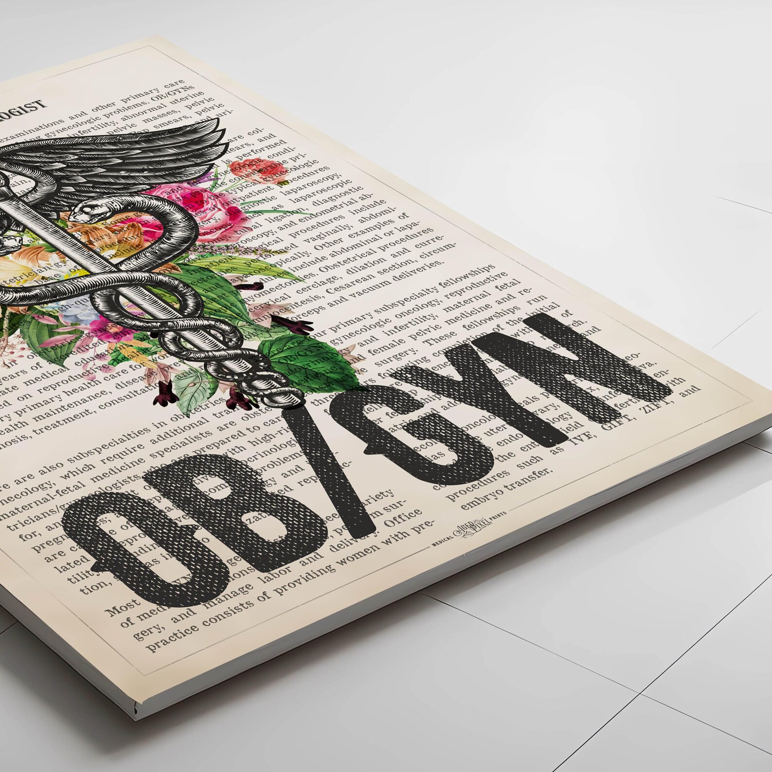 Ob-gyn With Flowers Print, Obstetrician Gynecologist Gift, Gifts for ...