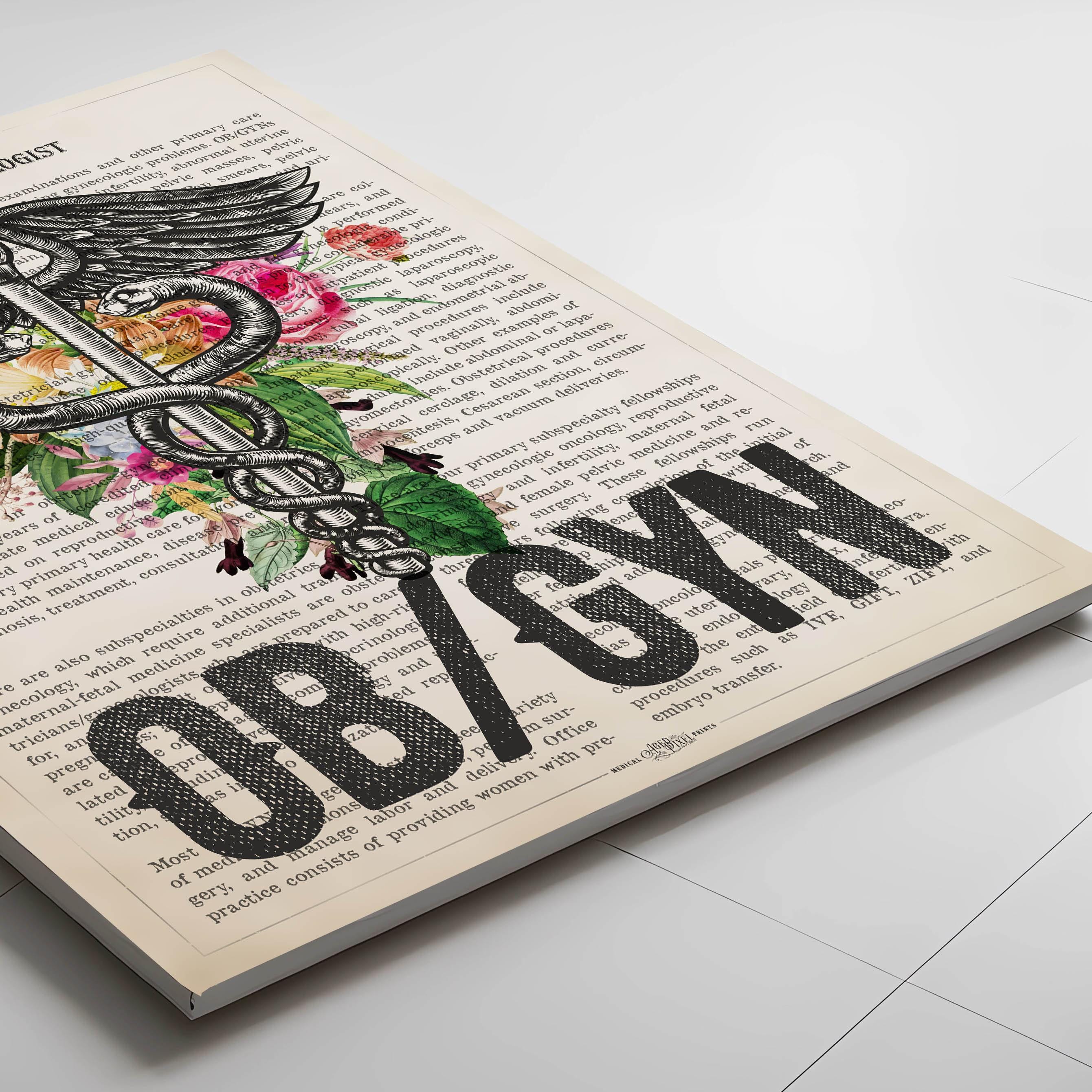 Ob-gyn With Flowers Print, Obstetrician Gynecologist Gift, Gifts for ...
