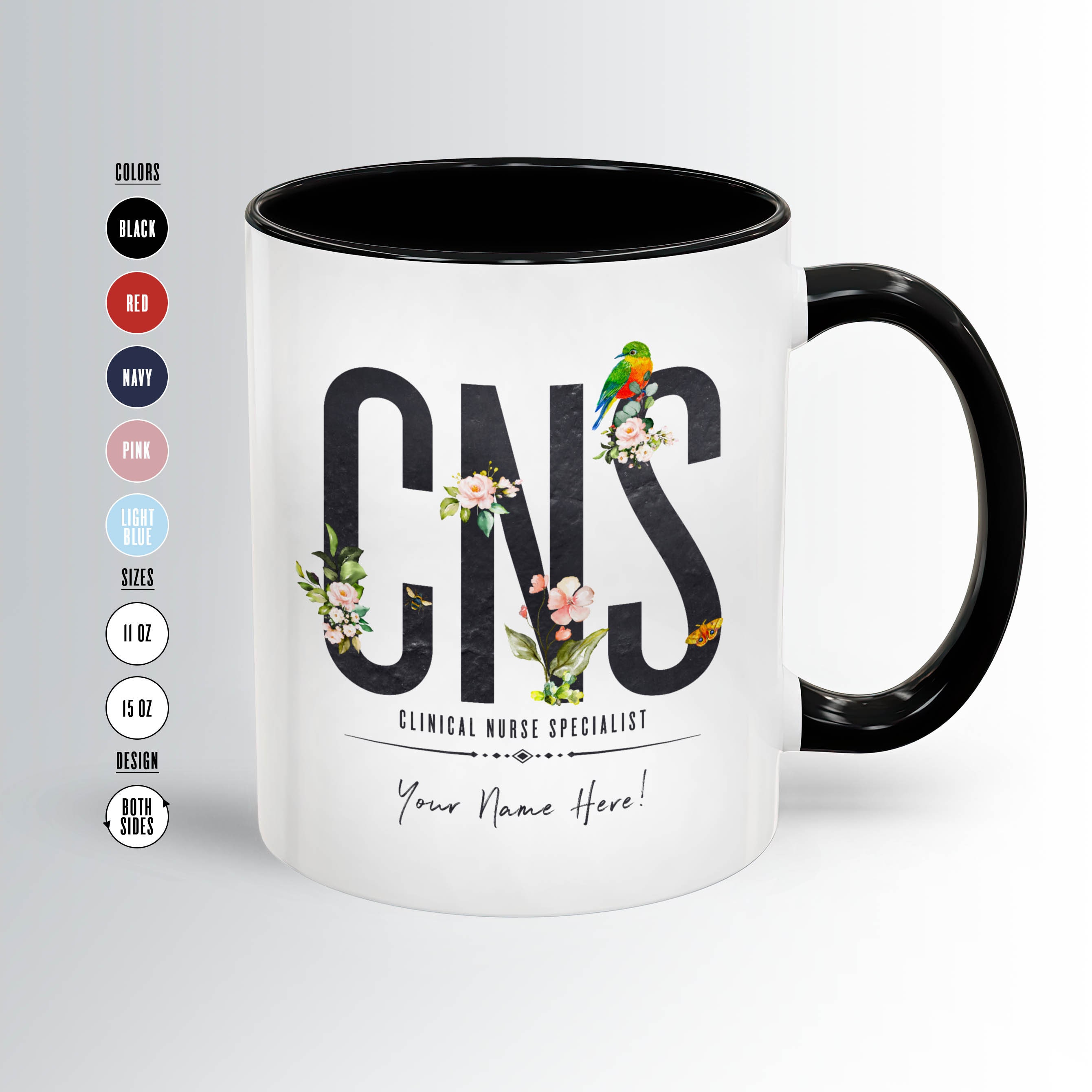 Personalized CNS Mug, Clinical nurse specialist Gift, Custom Coffee Mug for CNS, Gifts for Clinical nurse Graduation, Nurse Pinning Gifts
