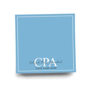 Personalized CPA Sticky Note for Certified Public Accountant Note Pad Colorful Custom Graduation Gift for Financial Consultant 50 Sheets