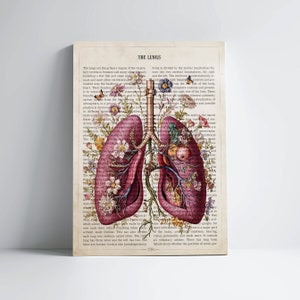 Lungs Flower Anatomy Print, Medical Poster, Respiratory Therapy Gift, Respiratory Therapist and Pulmonologist Gift Idea, Med School
