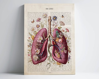 Lungs Flower Anatomy Print, Medical Poster, Respiratory Therapy Gift, Respiratory Therapist and Pulmonologist Gift Idea, Med School