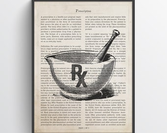 RX Pharmacy Gift, Pharmacy Tech Gift, Pharmacist Student Graduation Gift idea, Pharmacist Art, Pharmacy Art, Medical Print