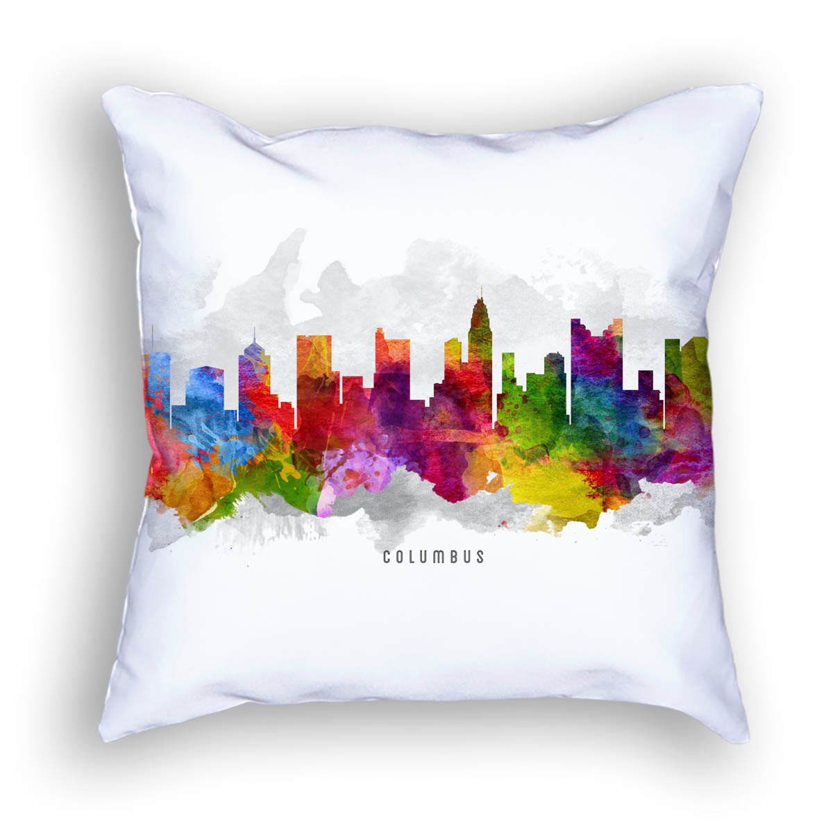 Columbus Pillow 18x18 Columbus Skyline Columbus Cushion Etsy