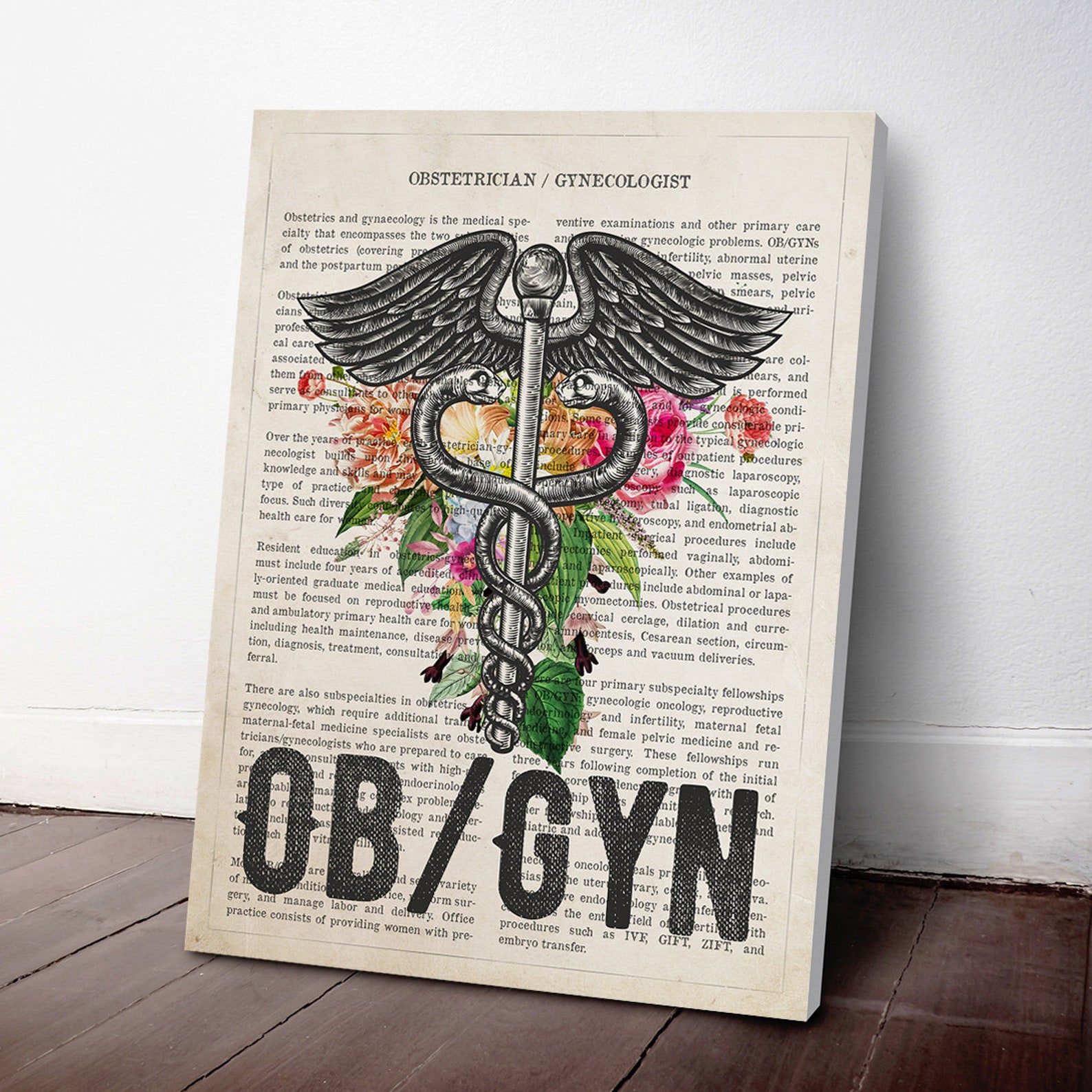 Ob-gyn With Flowers Print Obstetrician Gynecologist Gift - Etsy