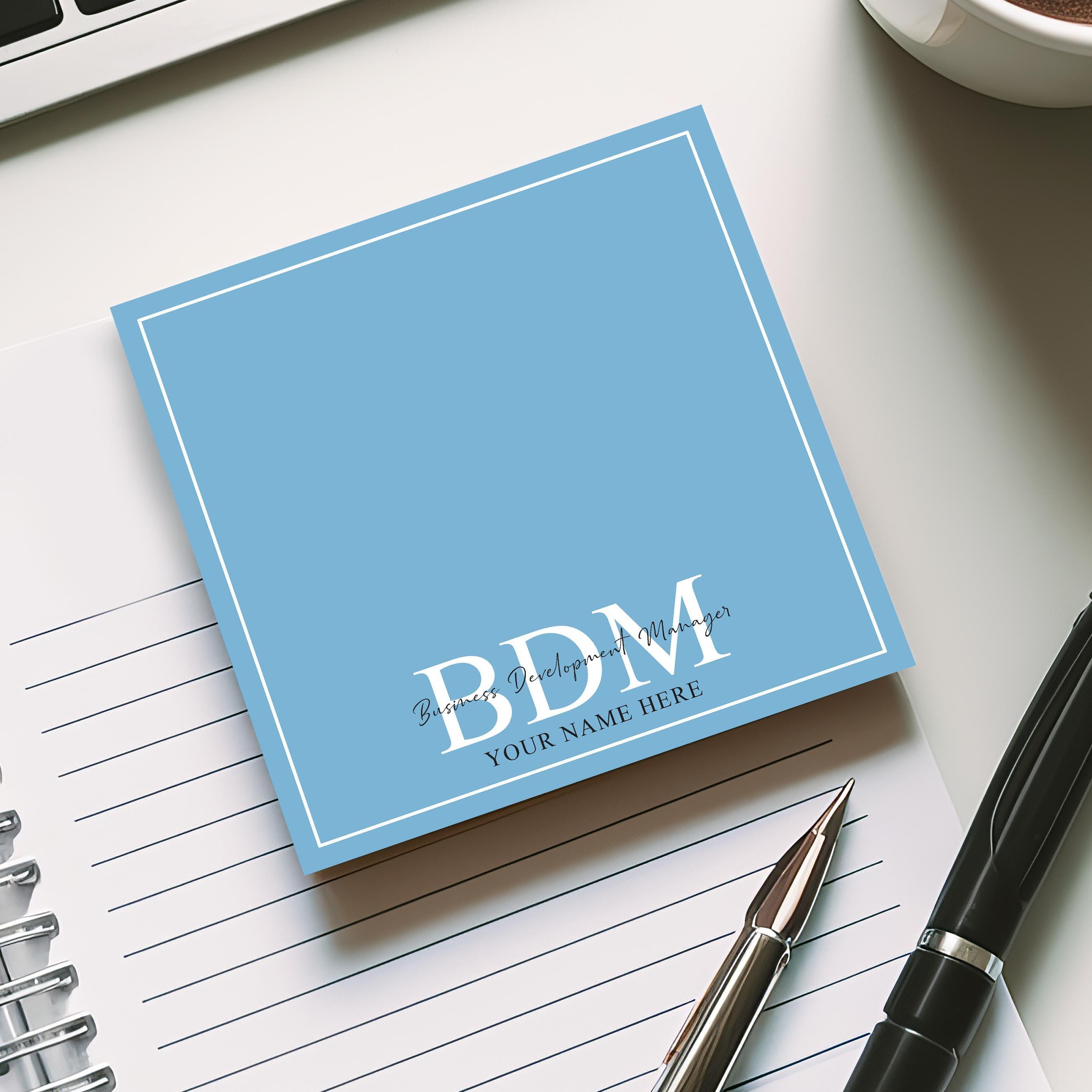 Business Development Sticky Notes Personalized BDM Sticky Note for Business Development Managernote Pad ...
