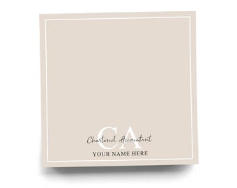 Personalized CA Sticky Note for Chartered Accountant Note Pad Colorful Custom Graduation Gift for Financial Professional 50 Sheets