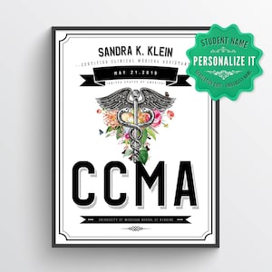 Personalized Certified Clinical Medical Assistant Gift, CCMA Graduation, CCMA Gift, CCMA Student Gift, Medical Assistant Graduation Gift