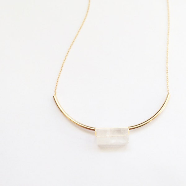 MIES necklace - crystal quartz block