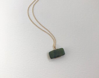 LAZLO necklace - Dark Green Jade
