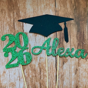 3 Piece PERSONALIZED GRADUATION STICKS | 2026 | Cap| Name | Party | Centerpiece | Table | Decorations