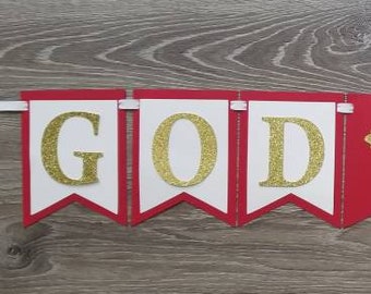 Confirmation GOD + BLESS Banner | Personalized | Party Decor | Celebration