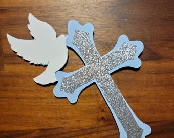 Centerpiece DOVE CROSS Sticks | Baptism | Christening | First Holy Communion | Confirmation | Celebration | Table | Decor