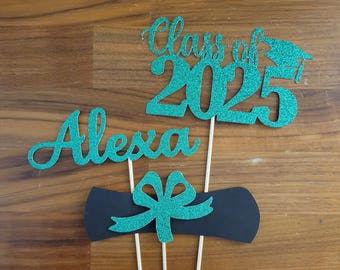 3 Piece PERSONALIZED CLASS OF 2026 Centerpiece Sticks | Class of 2026 | Name | Diploma | Party | Table | Decorations