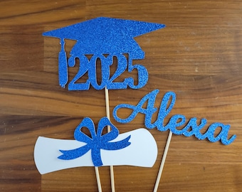3 Piece PERSONALIZED CAP 2026 | Centerpiece Sticks | Cap 2026 | Name | Diploma | Party | Table | Decorations