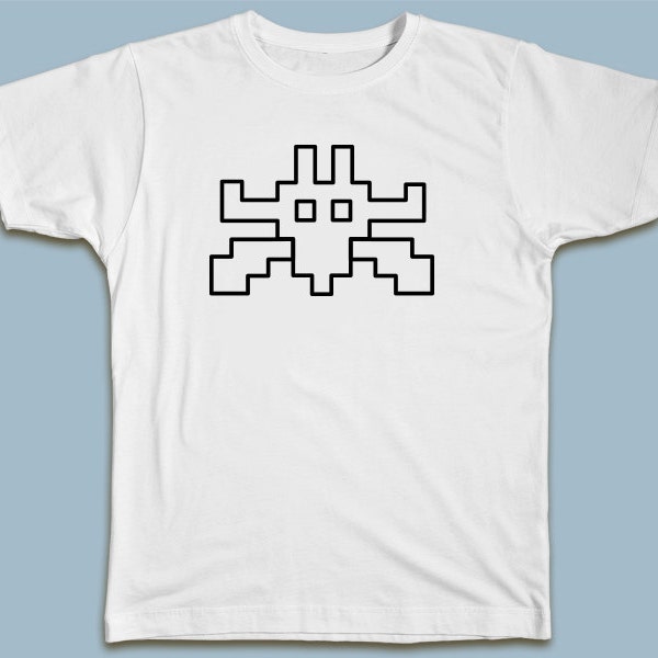 Galaxian Black & White T-Shirt / Vintage Video Gaming T-shirt