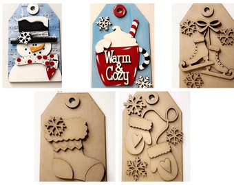 DIY Christmas Tag Ornaments-Style #2 - 2 sizes to choose from