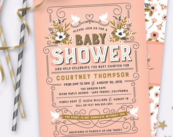 Storybook Baby Shower Invitation – Printable Baby Shower Invitation by Squawk Box Studio