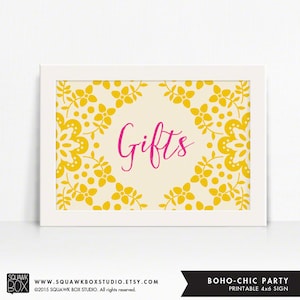 4x6 Gift Table Sign – Summer Sunset or Summer Breeze Palette – Printable Sign by Squawk Box Studio