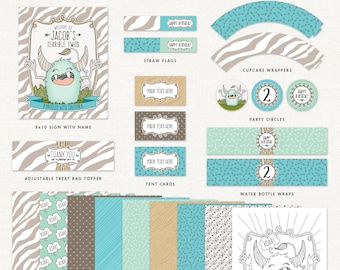 Terrible Twos Birthday Decorations – Printable Party Kit by Squawk Box Studio
