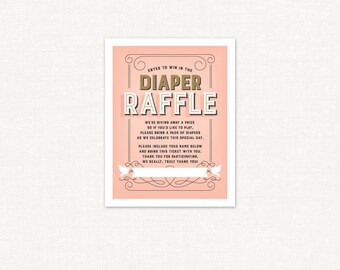 Storybook Baby Shower Diaper Raffle Ticket – Printable Game Card by Squawk Box Studio