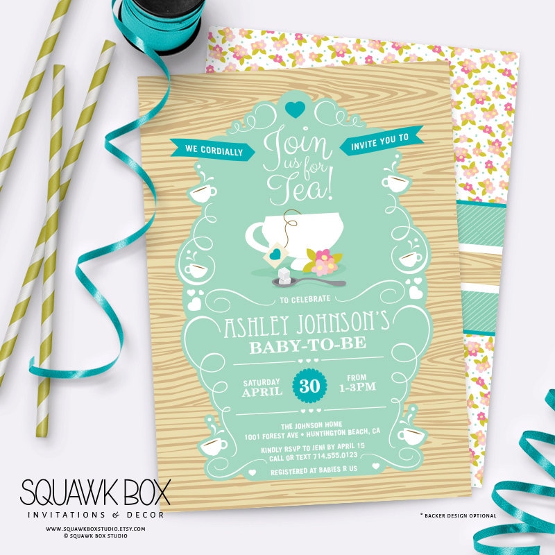 Garden Tea Party Baby Shower Invitation – Baby Boy – Printable