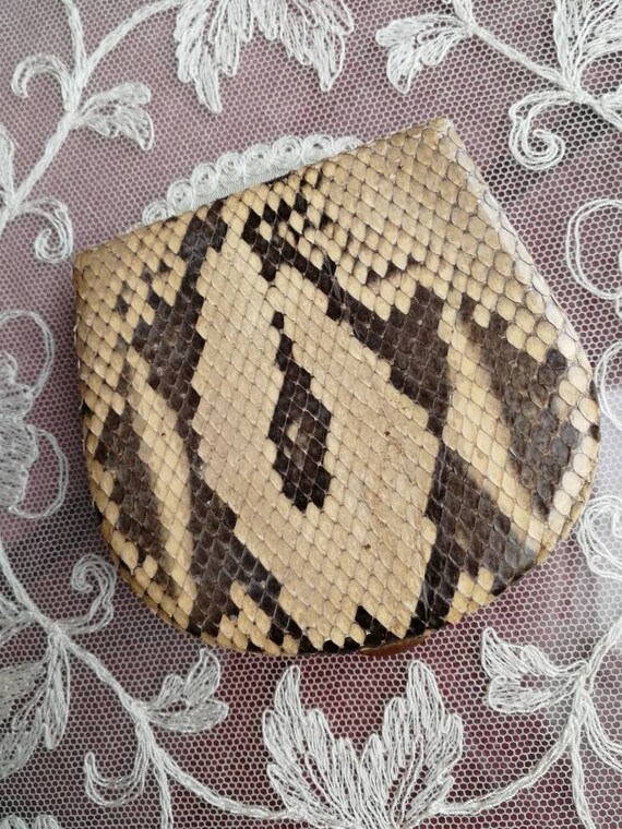 Vintage Real python snakeskin compact 1940s