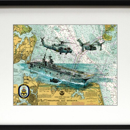 USS Wasp LHD-1 Amphibious Assault shops Ship Museum Quality Giclée Print of Watercolor on Nautical Chart by Marine Artist and Navy Vet Adam Koltz