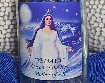 YEMAYA.. Goddess of the Ocean.. Mother of All.. Protector of Children.. Mermaid.. Magic Candle..Strength and Healing..Unpredictable..