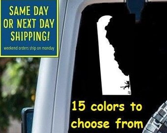 State Of DELAWARE STICKER DECAL 10 Sizes Car Window MacBook Laptop Tablet iPad Water Bottle Gift 6 Year Exterior Interior Rated Vinyl