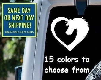 HORSE HEART STICKER Decal Car Window MacBook iPad Laptop Tablet Water Bottle 6 Year Exterior Interior Rated Grade vinyl