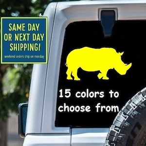 RHINO Sticker Decal Car Window MacBook iPad Laptop Water Bottle Tablet Wall 6 Year Rated Exterior Indoor Vinyl