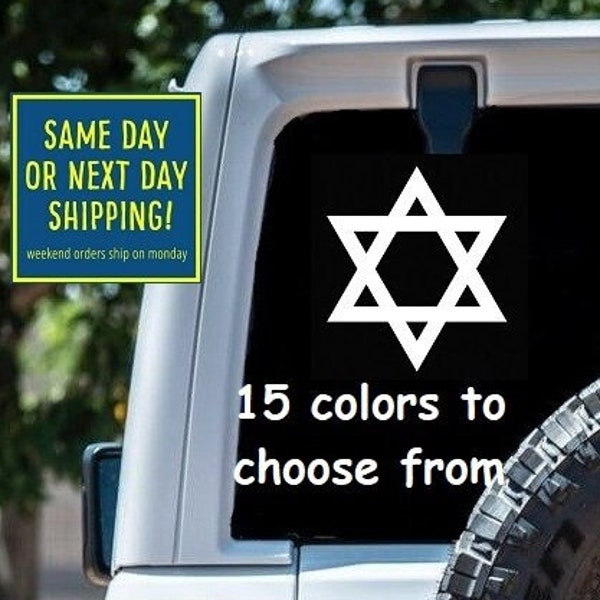 JEWISH STAR of David STICKER Decal Car Window MacBook Laptop Tablet iPad Water Bottle Gift Bumper 6 Year Exterior Interior Rated Vinyl