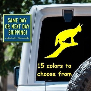 LYNX  PERCHED Sticker Decal Car Window MacBook Laptop Tablet iPad Water Bottle Gift Bumper 6 Year Exterior Interior Rated Vinyl