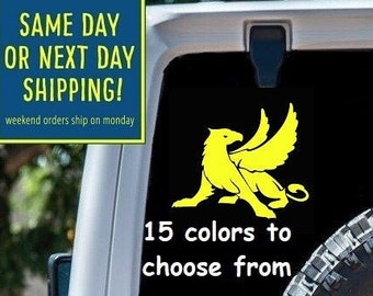 WINGED Mythical GRIFFIN Sticker Decal Car Window MacBook Laptop Tablet iPad Water Bottle Gift Bumper 6 Year Exterior Interior Rated Vinyl