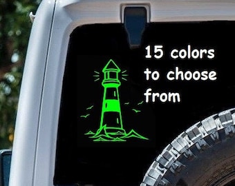 LIGHTHOUSE SEAGULLS Sticker Decal Car Window MacBook iPad Laptop Water Bottle Tablet Wall 6 Year Rated Exterior Indoor Vinyl