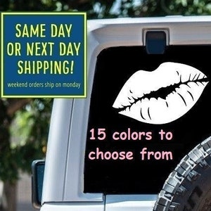LIPS KISS Sticker Decal Car Window MacBook Laptop Tablet iPad Water Bottle Gift Bumper 6 Year Exterior Interior Rated Vinyl
