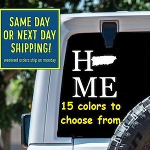 PUERTO RICO HOME Sticker Decal Car Window MacBook Laptop Tablet iPad Wall Water Bottle 6 Year Exterior Interior Rated Grade vinyl
