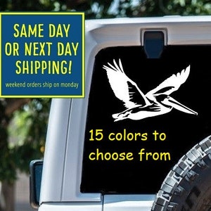 PELICAN DECAL STICKER Car Window MacBook iPad Laptop Water Bottle Tablet Wall 6 Year Rated Exterior Indoor Vinyl