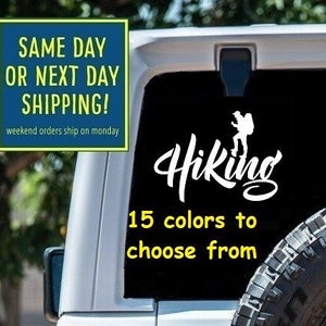 MALE HIKING Sticker Decal Car Window MacBook Laptop Tablet iPad Water Bottle Gift Bumper 6 Year Exterior Interior Rated Vinyl