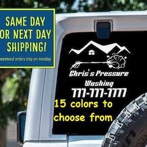 CUSTOM PRESSURE Power WASHING Sticker Decal Car Window MacBook iPad Laptop Water Bottle Tablet Wall 6 Year Rated Exterior Indoor Vinyl