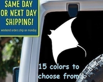 MANTA RAY STICKER Decal Car Window MacBook Laptop Tablet iPad Wall Water Bottle Door 6 Year Exterior Interior Rated Grade vinyl